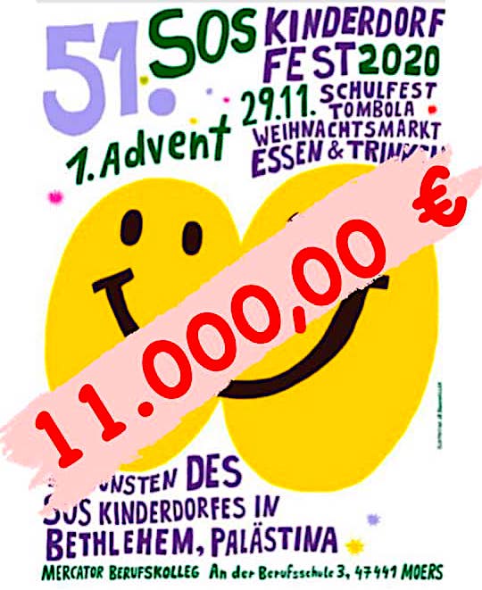 Spendensumme 51. SOS Kinderdorffest 11.000,00 â‚¬  ðŸ¤—