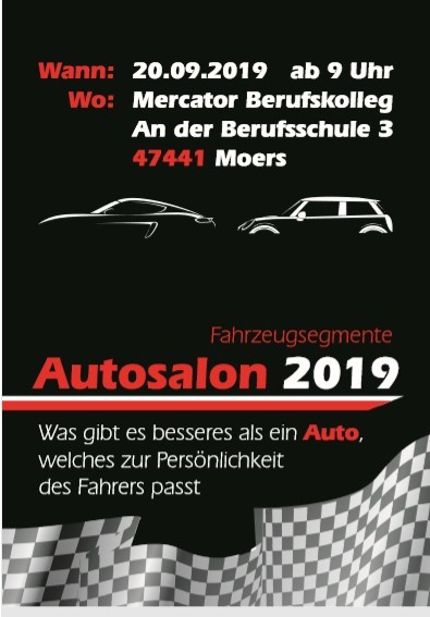 13. Autosalon am Mercator Berufskolleg am 20.09.2019
