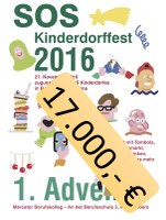 D A N K E ! Am 1. Advent 2016: 17.000,00 Euro für unser Kinderdorf